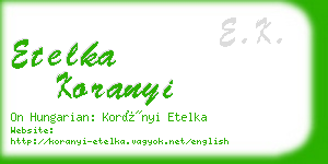 etelka koranyi business card